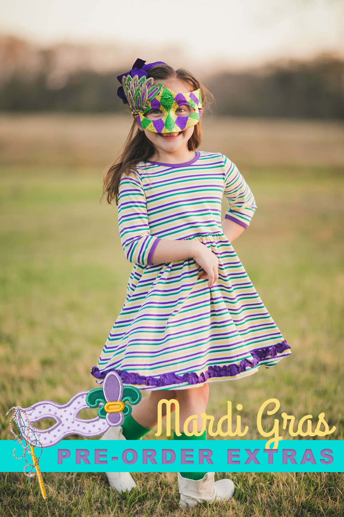 Mardi gras 2024 smocked dress